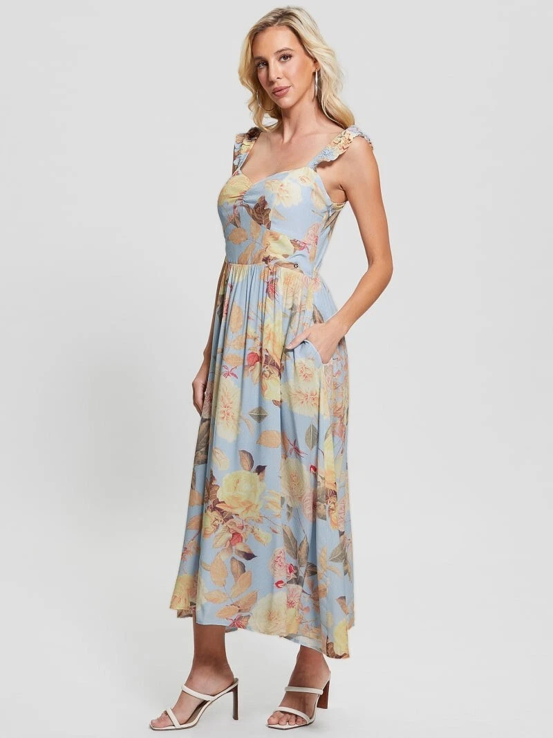Abito lungo sales fiori guess