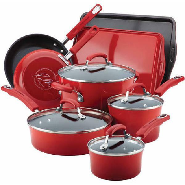 Sunbeam DuoBand 8 Piece NonStick Aluminum Cookware Set in Platinum