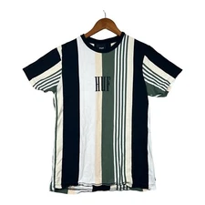 Men’s HUF Worldwide Stripe Black Green VTG 90s Skate Street T-shirt Sz S