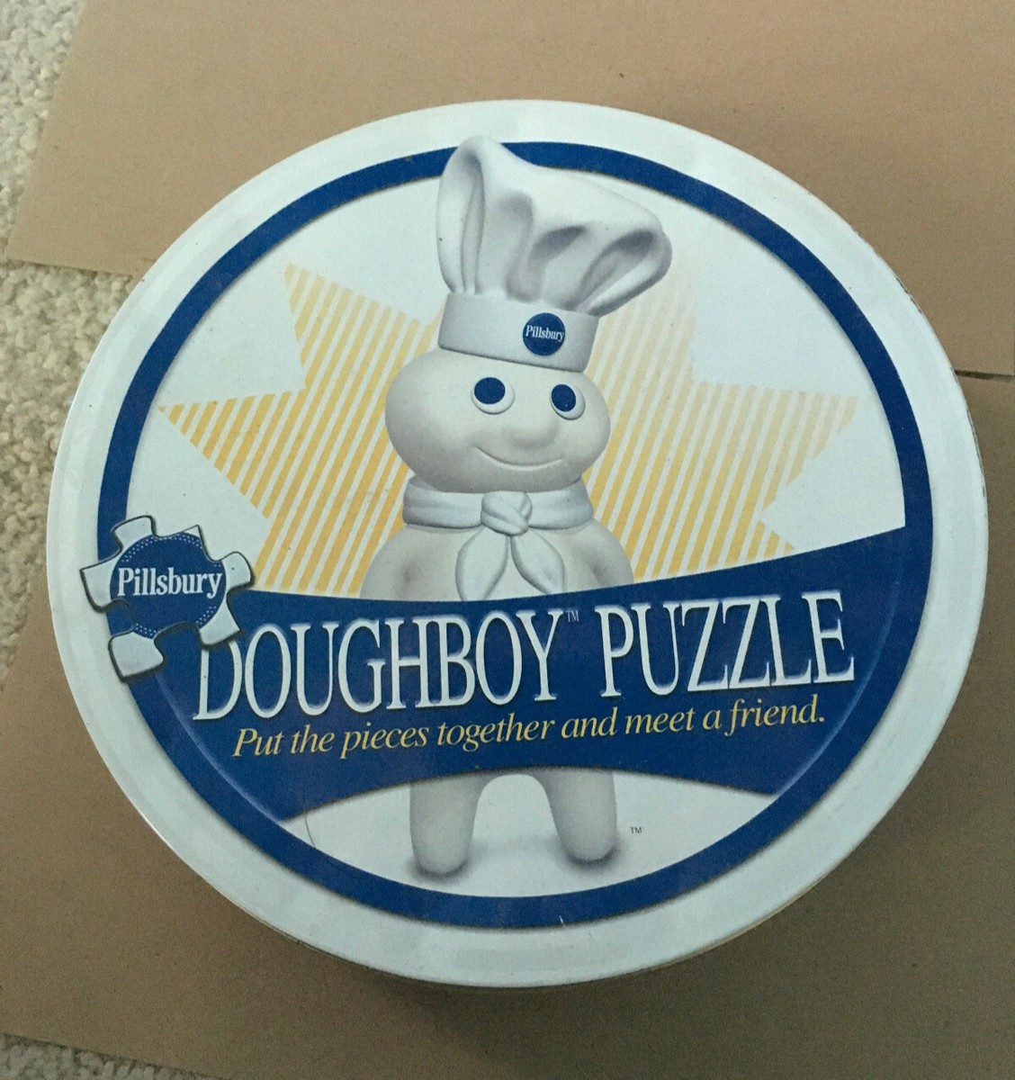 Pillsbury Doughboy Shaped Puzzle in Matching Tin Container