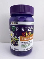Vicks Pure Zzzs KIDZ + Immunity, Melatonin Sleep Aid Gummies, 42ct - Free Shipp
