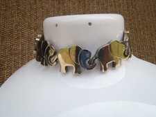 925 Sterling Elephants Links Bracelet 46.9g