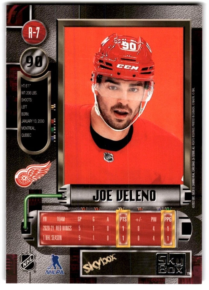 2021-22 Skybox Metal Universe '97-98 Retro Joe Veleno Rookie #R-7 Detroit Red - Image 2 of 2