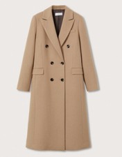 New Mango Womens Tan Brown Lipstick Long Coat Size Small