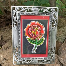 Original Tattoo Flash Art Watercolor Painting Kev G Traditional Rose Old School