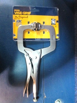 IRWIN VISE-GRIP 11SP LOCKING C-CLAMP WITH SWIVEL PADS NEW/UNUSED