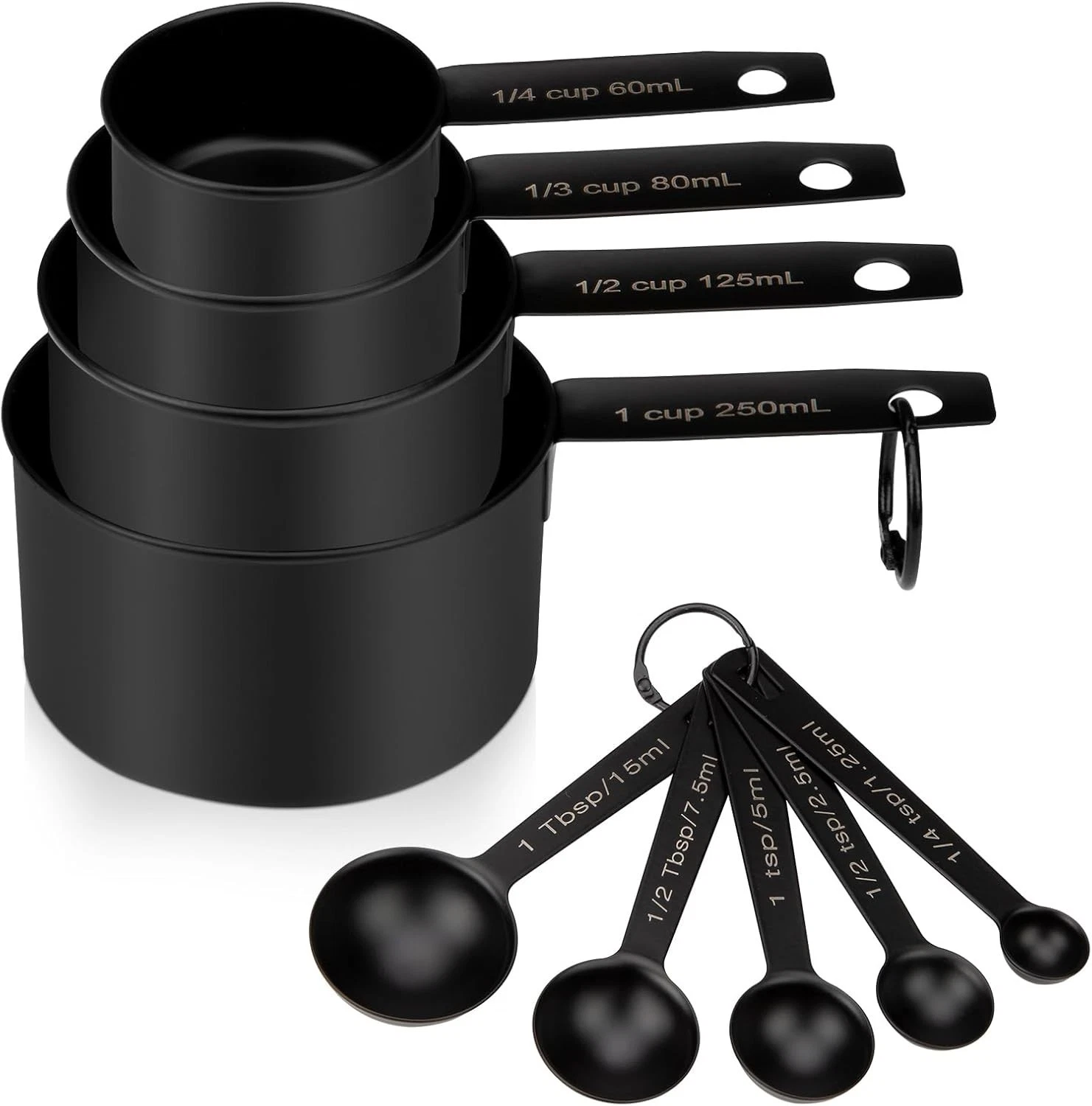Measuring Cups & Spoons Set of 9 Stainless Steel Measuring cup Cooking & Baking