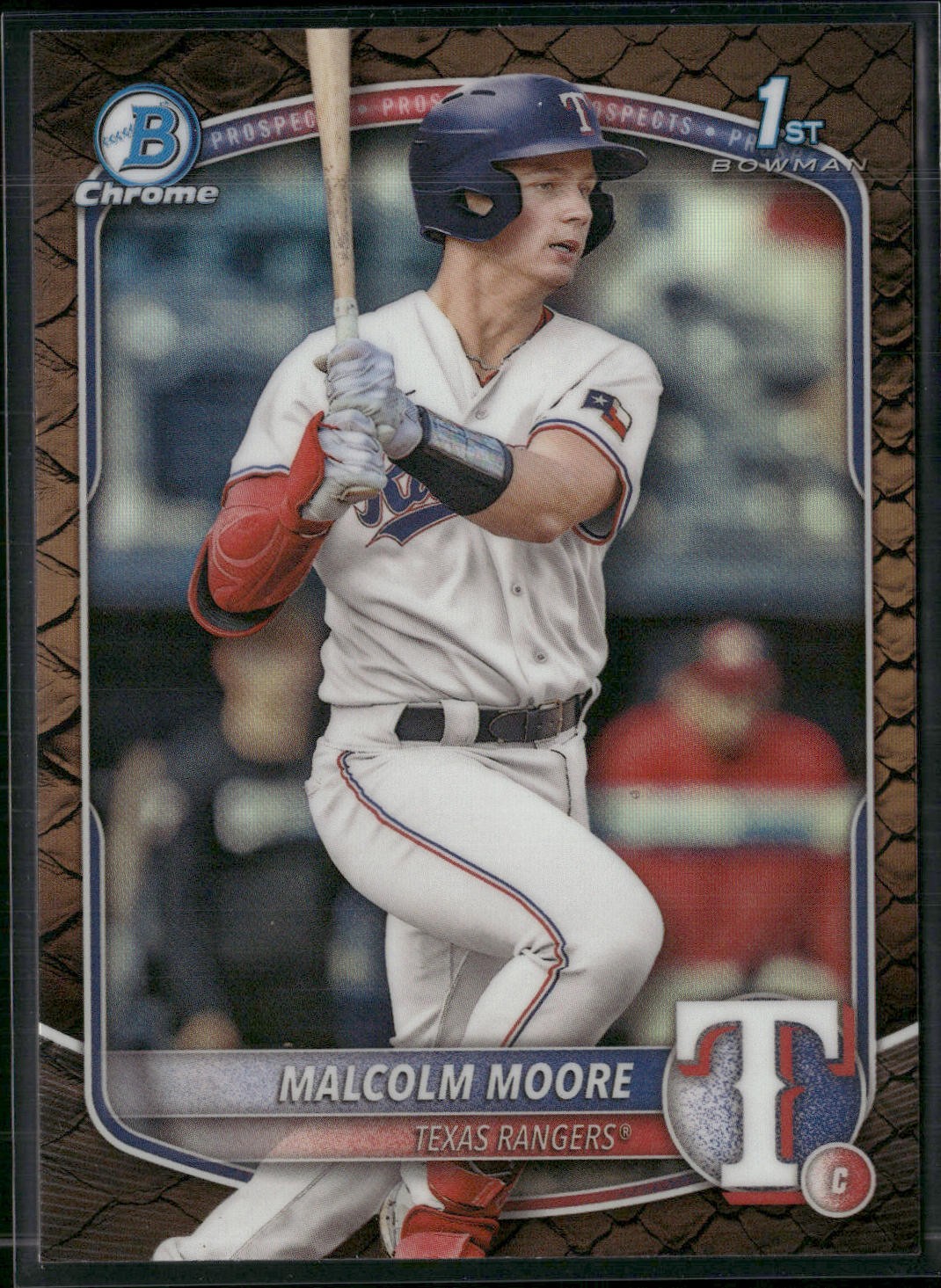 2025 Bowman #BCP-129 Malcolm Moore Chrome Prospects Reptilian Refractor