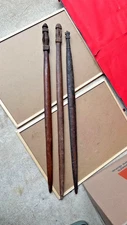 FINE Set of 3 Antique West African Weaving Swords (36" Avg.) | Kente Loom Tools