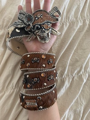 BB SIMON PIRATE BELT RARE BROWN COWHIDE