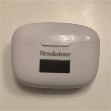 Brookstone White Bluetooth Wireless In-Ear Earbuds with Charging Case