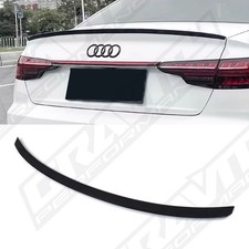 REAR SPOILER EXTENSION GLOSS BLACK BOOT LIP WING FOR AUDI A4 S4 SALOON B9 16-24