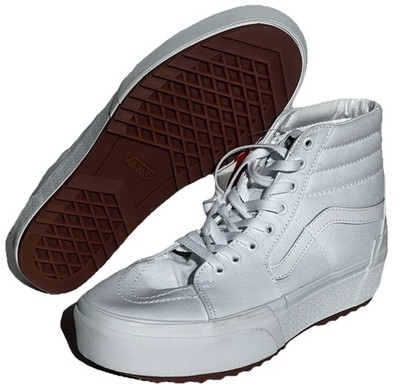 VANS Shoes Mens 9 Womens 10.5 Sk8-Hi Stacked True White Skateboard Shoes New
