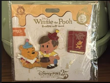Disney Winnie the Pooh and Christopher Robin Pin Set Hundred Acre Wood December