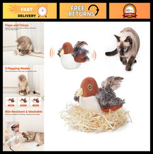 Interactive Rechargeable Cat Toy - Flapping Bird with Chirp, Touch Activated, Ca