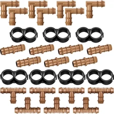 28 Pcs Drip Irrigation Fittings Tubing Kit Irrigation Parts for 1/2 Inch Barbed