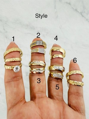 10K Solid Gold Band Wedding or Stackable Ring Size 7 -11 - Anillo banda en oro