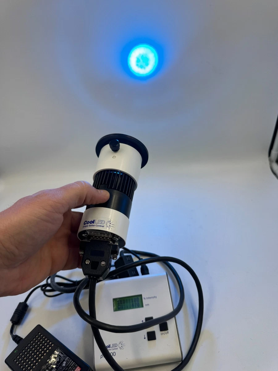 Cool LED PE-100 POD Fuente de Luz Fluorescencia LED Iluminación Microscopio Reino Unido IVA