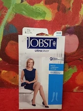 JOBST UltraSheer Knee Hi OT 15-20mmHg Stockings Natural XLarge New In Box