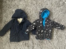 pre-own Little Boys Set of 2 PUFFER JACKETS sz 6 winter snow coat double-sided