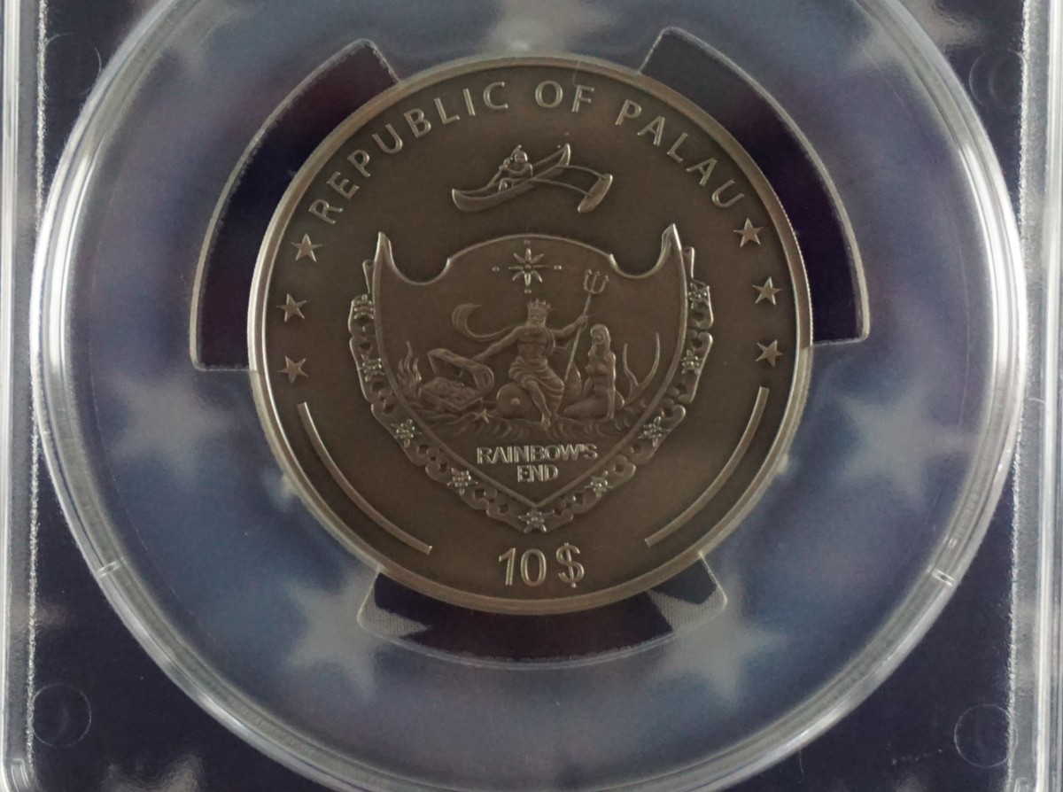 2019 Palau Green Dragon 2oz .999 Silver PCGS MS70 First Day Issue