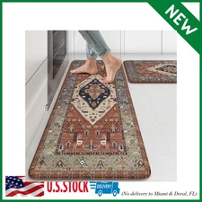 Farmhouse Kitchen Mats,Anti Fatigue Kitchen Rugs Sets of 2, Non Slip Waterproof