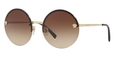 Versace Rimless Round Medusa Sunglasses Versace Brown/Gold Gradient 2176 Medusa Rimless Round  main image 3