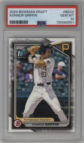 KONNOR GRIFFIN 2024 Bowman Draft - #BD-22 (RC) GEM MT PSA 10