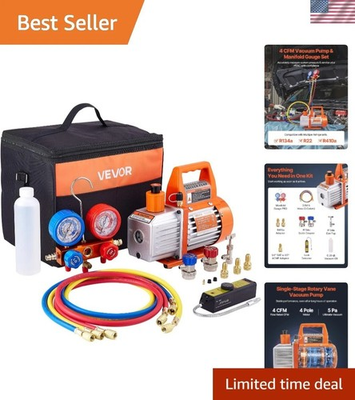 #ad #ad Professional Grade HVAC Vacuum Pump Kit with Dual Pressure Gauge amp; Leak Detector $233.80