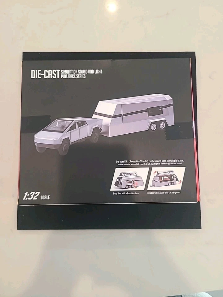 Novafusion 1: 32 比例压铸模型特斯拉网络卡车带拖车及四轮车 — 第 2/4 张图片