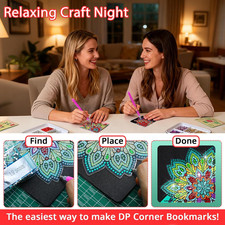 8 PC Diamond Art Corner Bookmarks Kit for Adult Gem Craft Christmas Women