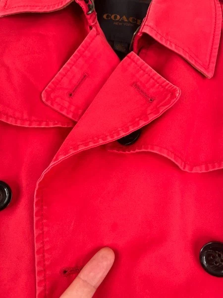 Coach Cappotto Cintura Donna XXS Designer Rosso Città Doppiopetto Corpcore (LEGGI)