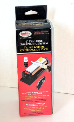 Smith's 6'' Diamond Tri-Hone Sharpener For Knives &  Tools