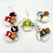 Set of 5 Plus Snowman Sports Player Ornaments Holiday Christmas Tree Trim