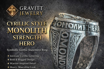 Cyrillic Style Monolith Ring Hero Stalker Style Warrior 925 Silver Sz 6 BOLD