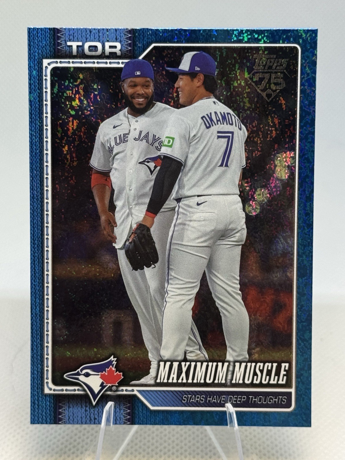 2026 Topps Update “Maximum Muscle”  Blue Foil 044/150 Vlad Jr Okamoto Blue Jays