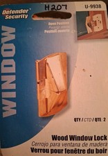 2 Defender Security Brass Plated Steel 2" Wood Window Locks U9938