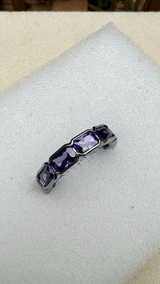 Bomb Party  it s Magical And Mine  SZ 8 Ring Amethyst CZ On Hematite-new