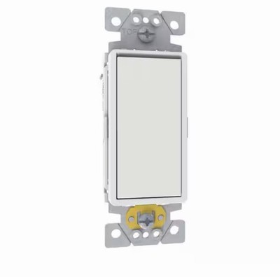 (Lot of 10) Square D 15 Amp 120V Single-Pole Rocker Light Switch SQR14106WH