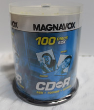 MAGNAVOX CD-R 100 DISCS PACK 52X 700MB 80 Min - BRAND NEW SEALED BLANK MEDIA