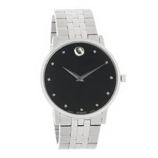 Movado Museum Classic Men's Stainless Steel Diamond Quartz Watch 0607201