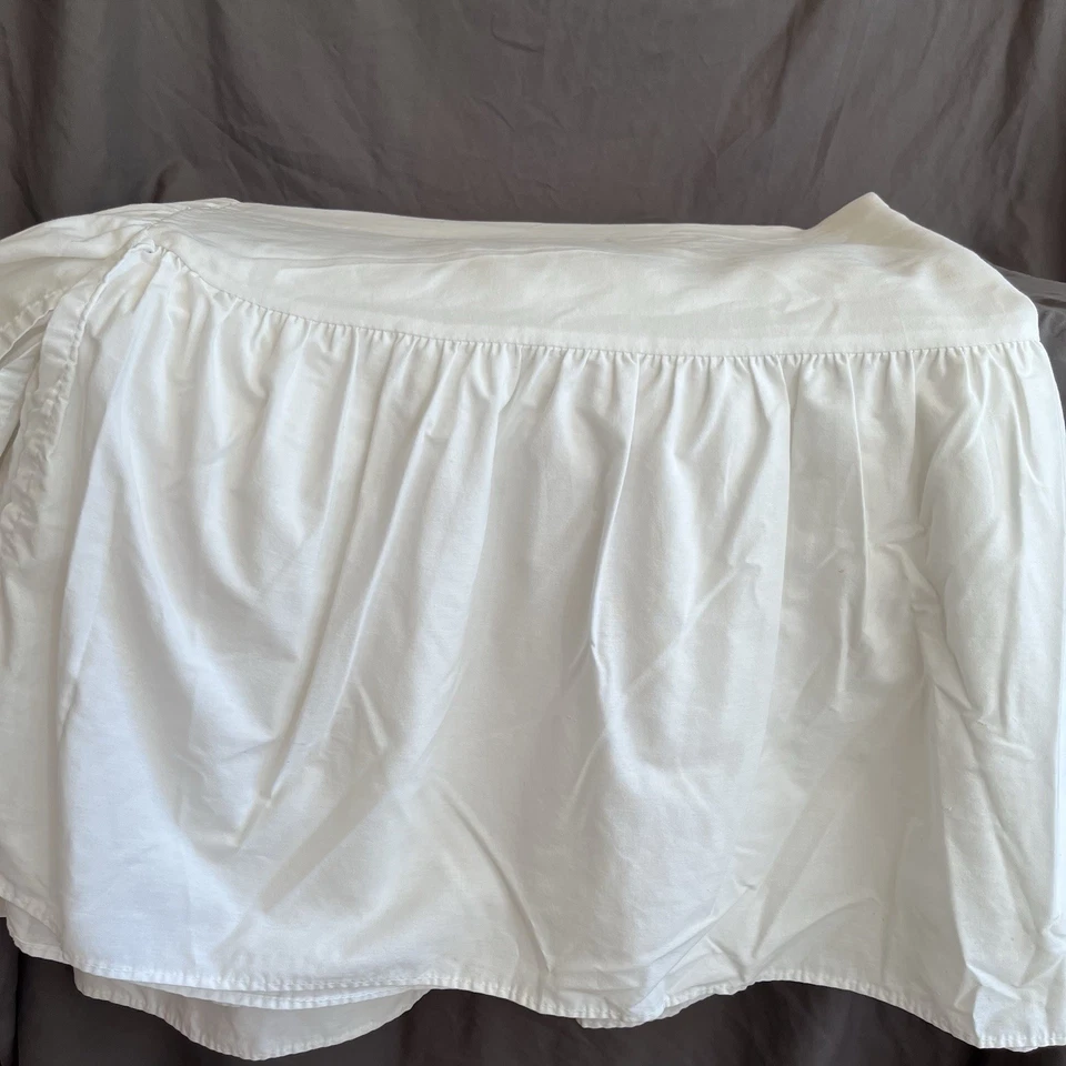 14” RUFFLE White Cotton/Polyester QUEEN BED DUST Vintage JC Penney ~VG - Image 2 of 4