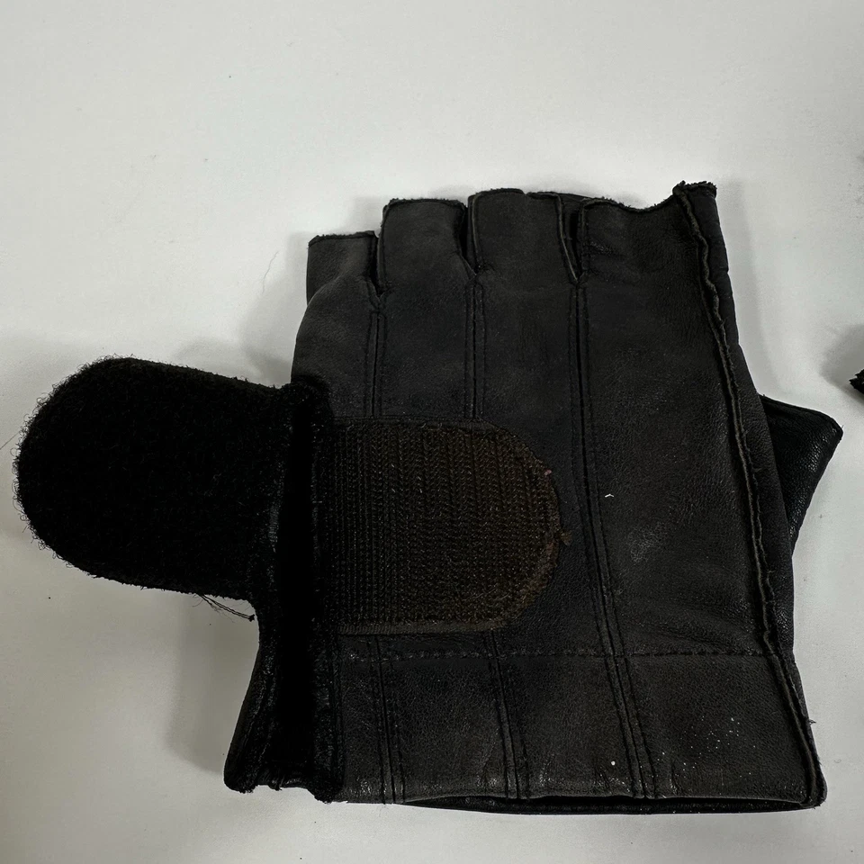 Guantes de motocicleta Harley-Davidson de cuero sin dedos para hombre medianos de gel palma motociclista Foto 4 de 4
