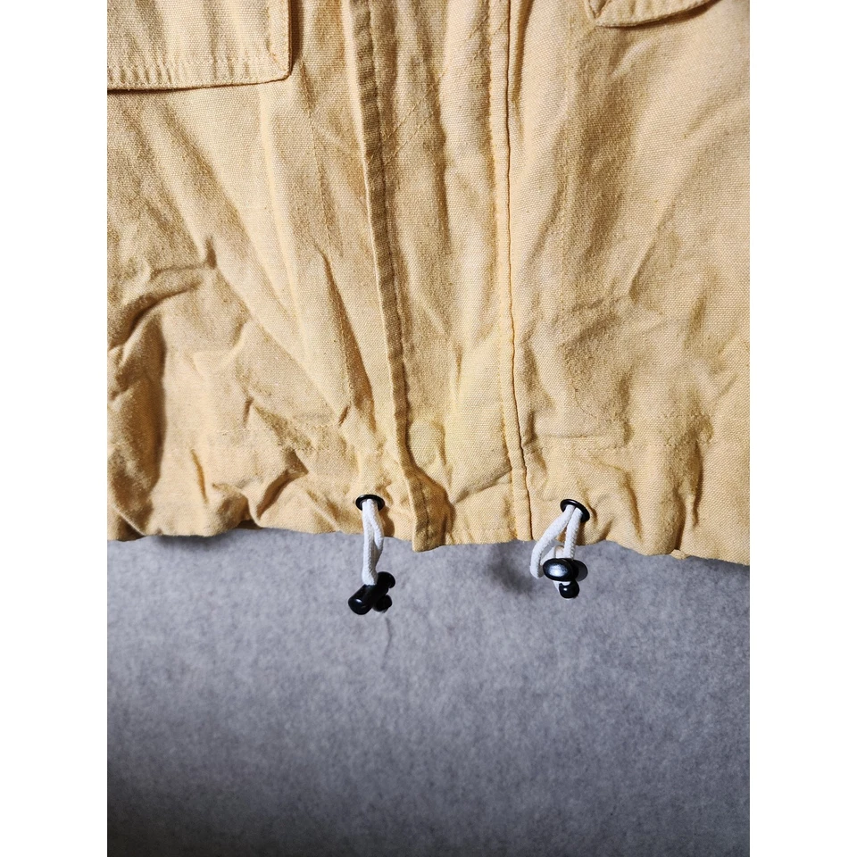 EZEKIEL Mustard Yellow Cotton Active Skater Snap Zip Street Hooded Jacket SZ L - Image 4 of 4