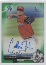 2017 Bowman Draft Chrome Pick Green Refractor 23/99 Colton Hock #CDA-CH Auto 0x1