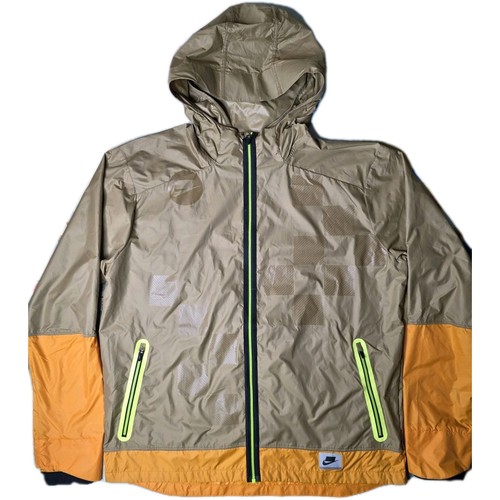 Nike $175 Men's Flash Reflective Running Jacket Tan Windbreaker L BV5615-243