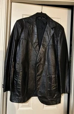 The Leather Shop Sears Leather Jacket Men’s Size 40 Black Sport Coat Blazer