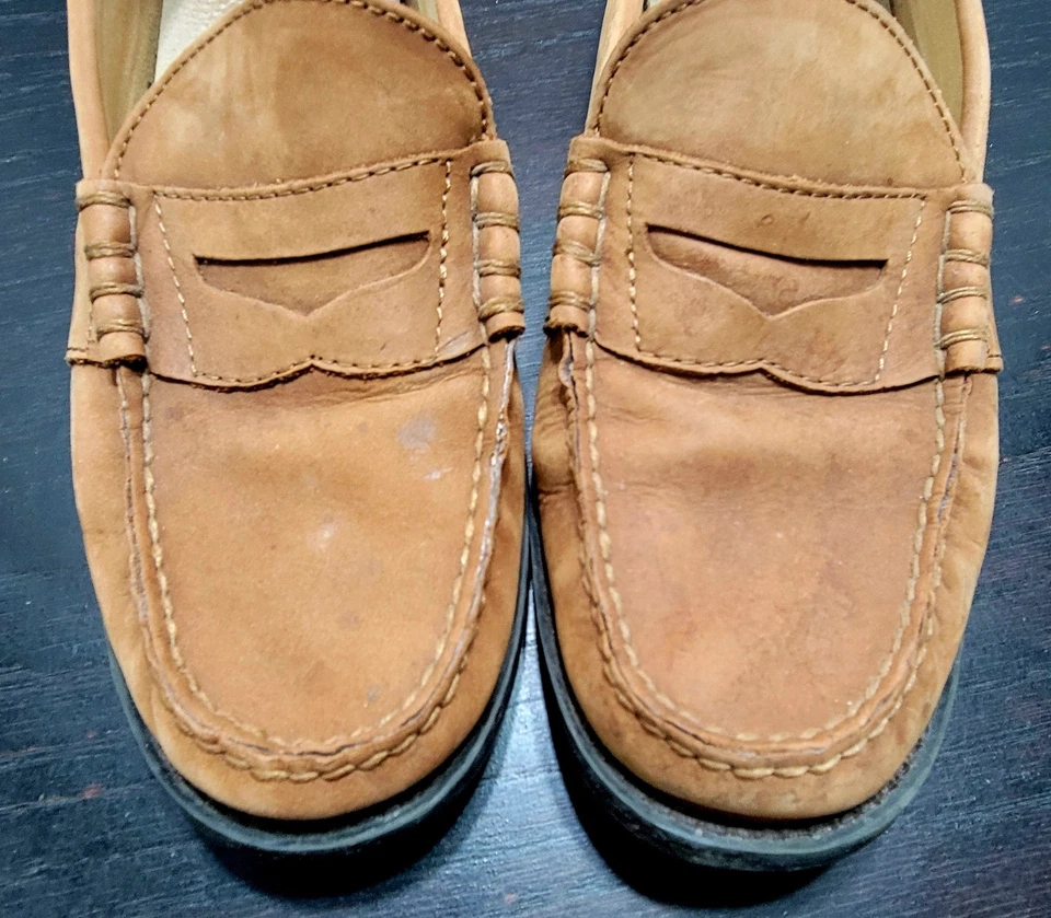 Mocasines Polo Ralph Lauren Marrón Gamuza Cuero Para Hombres 10.5 D Kennith Penny Mocasín Foto 3 de 4