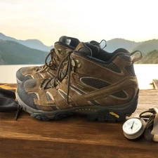 Merrell Moab 2 Mid Waterproof Shoes Hiking Boots Men’s 13 Vibram Outdoor Brown