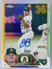 2023 Topps Chrome #RA-JBR Jonah Bride RC Auto Refractor /499 Oakland Athletics